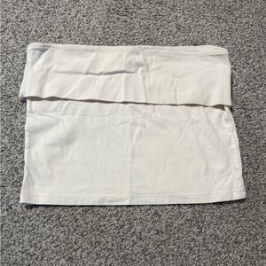 American Eagle White Fold-over Tube Top